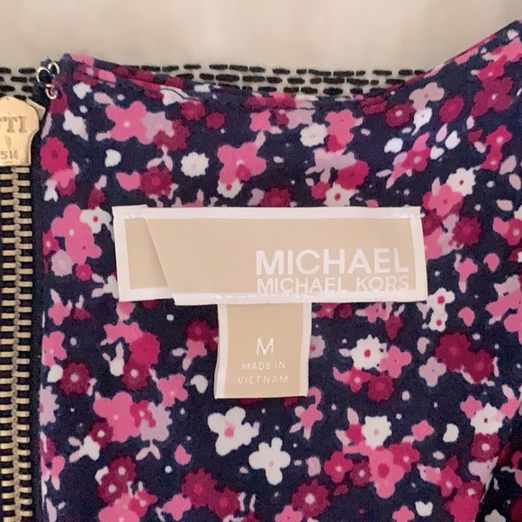 Michael Michael Kors Flirty Ruffle Midi Dress | Medium | Purple & Navy EUC - Picture 5 of 8